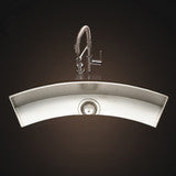 Houzer Contempo Trough 33 inch Stainless Steel Undermount Single Curved Bowl Bar Sink with Strainer & Grid - CTC-3312