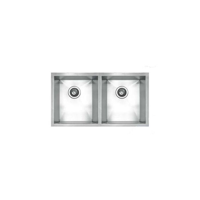 Whitehaus WHNC2917 Stainless Steel 30'' Double Bowl Undermount Kitchen Sink