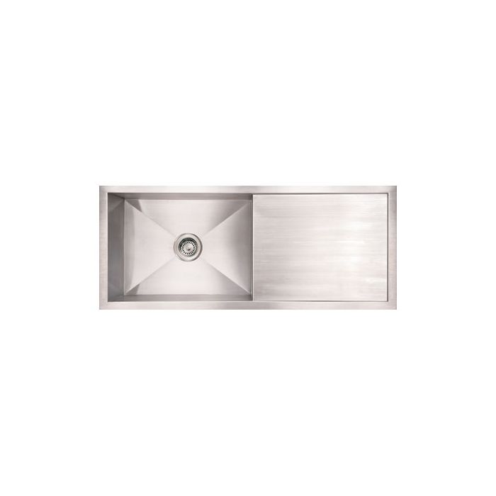 Whitehaus WHNCM4019 Stainless Steel 40'' Single Kitchen Sink w/ Drainboard