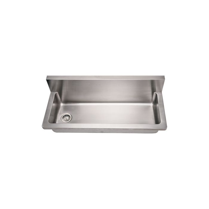 Whitehaus WHNCMB4413 Stainless Steel 44'' Single Bowl Utility Kitchen Sink