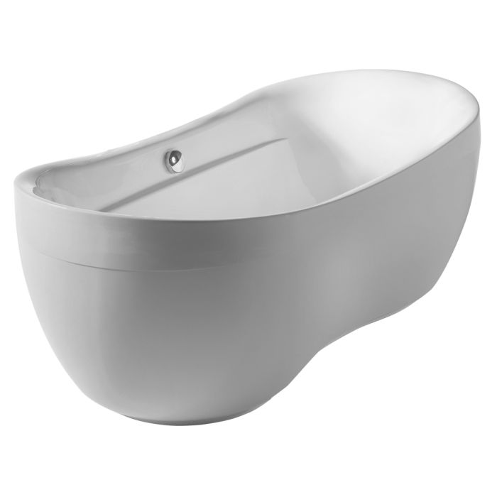 Whitehaus WHYB170BATH Oval Freestanding Acrylic Soaking Bathtub