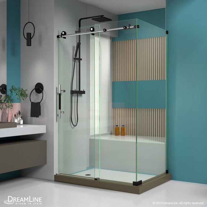 DreamLine Enigma-XT Fully Frameless Sliding Shower Enclosure in Tuxedo Finish