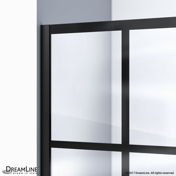 DreamLine Unidoor Toulon Frameless Hinged Shower Enclosure in Satin Black