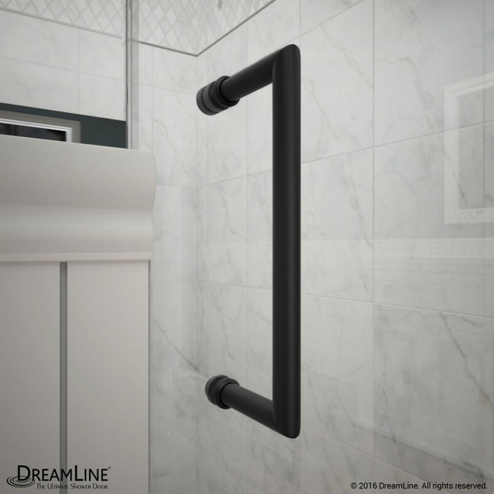 DreamLine Unidoor Toulon Frameless Hinged Shower Enclosure in Satin Black