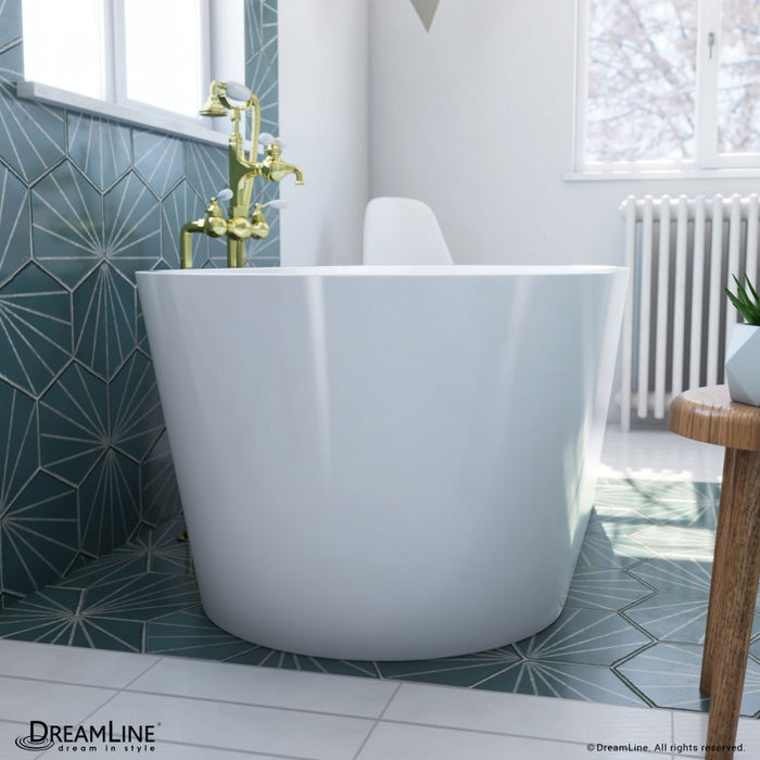 DreamLine Havana 67 in. L x 23 in. H White Acrylic Freestanding Bathtub