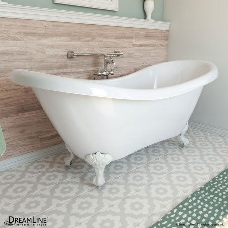DreamLine Chesapeake 69 in. L x 31 in. H Acrylic Freestanding Bathtub