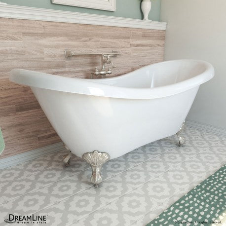 DreamLine Chesapeake 69 in. L x 31 in. H Acrylic Freestanding Bathtub
