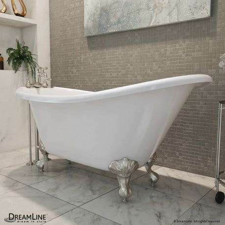 DreamLine Atlantic 61 in. L x 28 in. H Acrylic Freestanding Bathtub