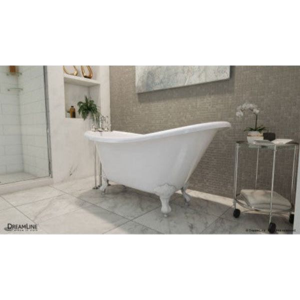 DreamLine Atlantic 61 in. L x 28 in. H Acrylic Freestanding Bathtub