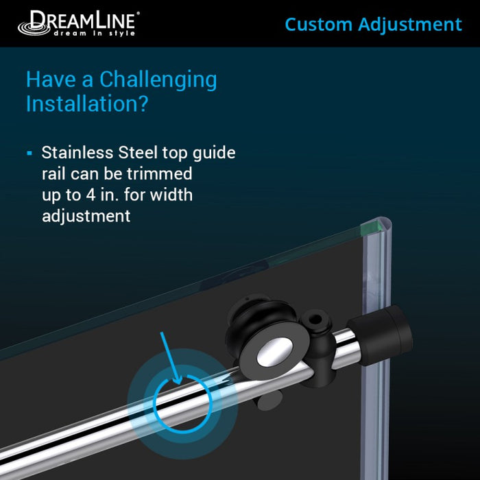 DreamLine Enigma-XT Fully Frameless Sliding Shower Enclosure in Tuxedo Finish