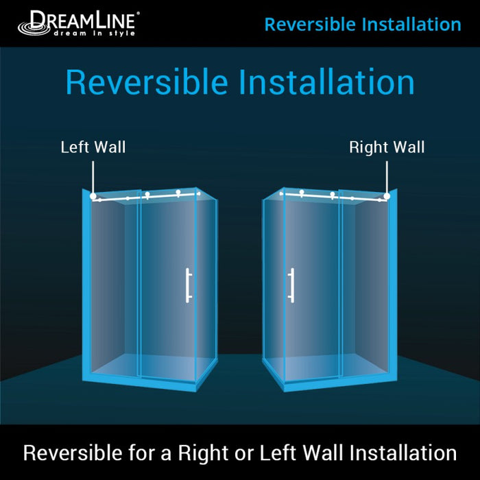 DreamLine Enigma-XT Fully Frameless Sliding Shower Enclosure in Tuxedo Finish