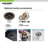 Houzer Quartztone 33" Cloud Apron Front Farmhouse Granite Composite Workstation Kitchen Sink with Accessories - W-133 CLOUD-C