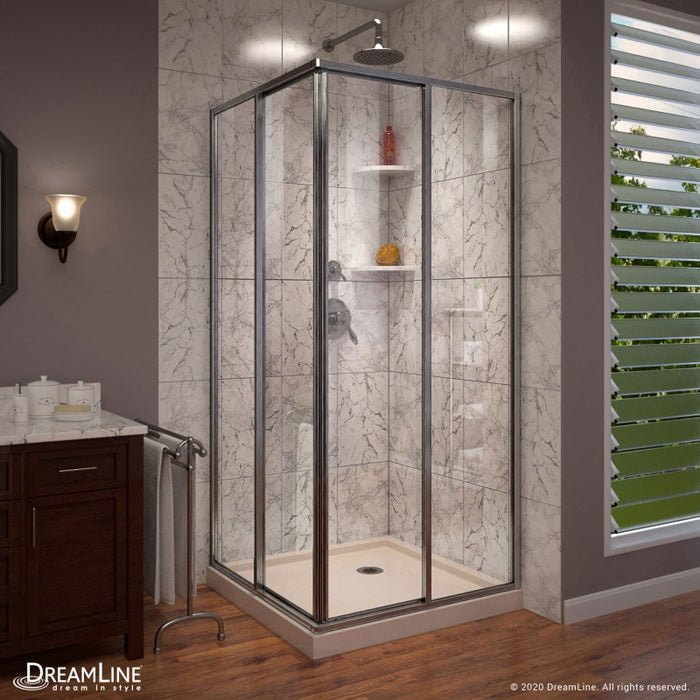 DreamLine Cornerview Framed Sliding Shower Enclosure with Shower Base