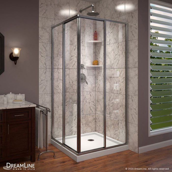 DreamLine Cornerview Framed Sliding Shower Enclosure with Shower Base