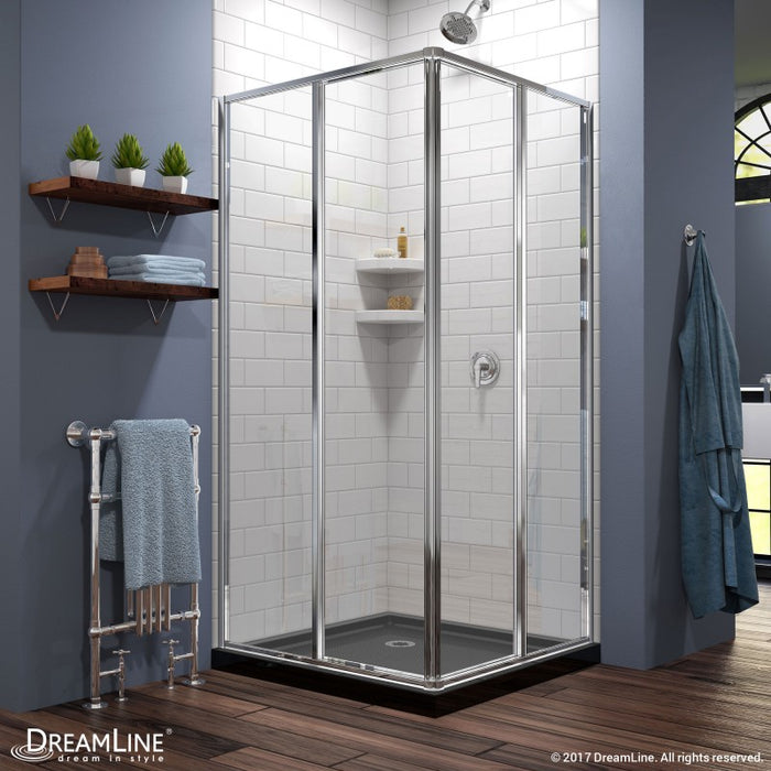 DreamLine Cornerview Framed Sliding Shower Enclosure with Shower Base