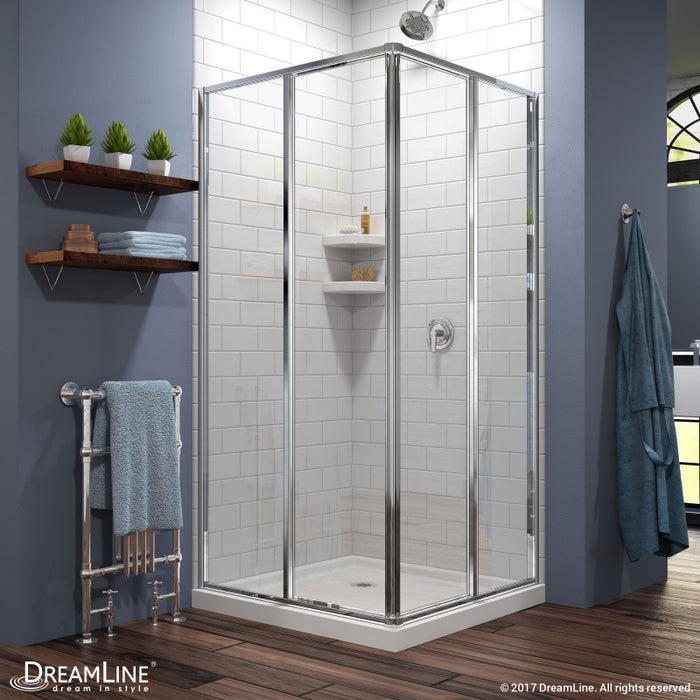 DreamLine Cornerview Framed Sliding Shower Enclosure with Shower Base