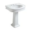 Whitehaus LA10-LA03 Traditional Pedestal with Integrated Oval Bowl and Rear Overflow