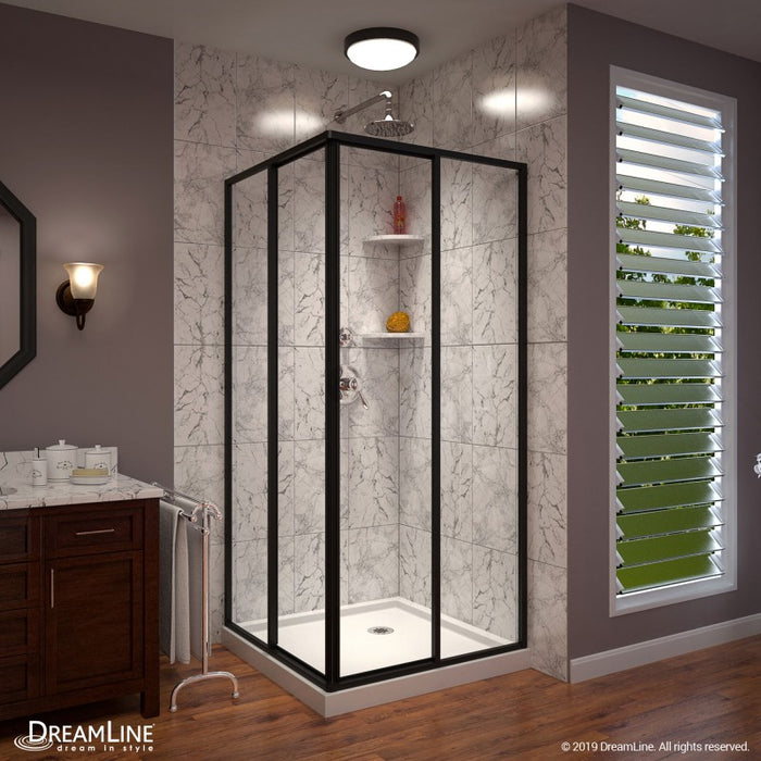 DreamLine Cornerview Framed Sliding Shower Enclosure with Shower Base