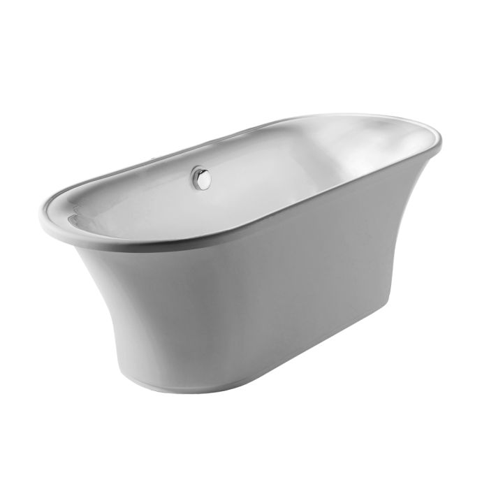 Whitehaus WHBL175BATH Oval Double Side Freestanding Acrylic Soaking Bathtub