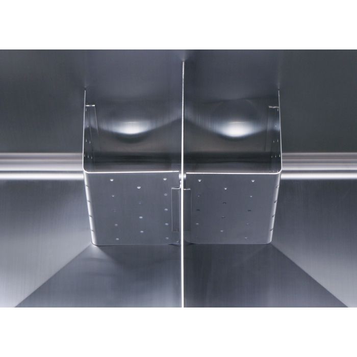 Whitehaus WHLSDB4020-NP 40" Brushed Stainless Steel Two Bowl Utility Sink