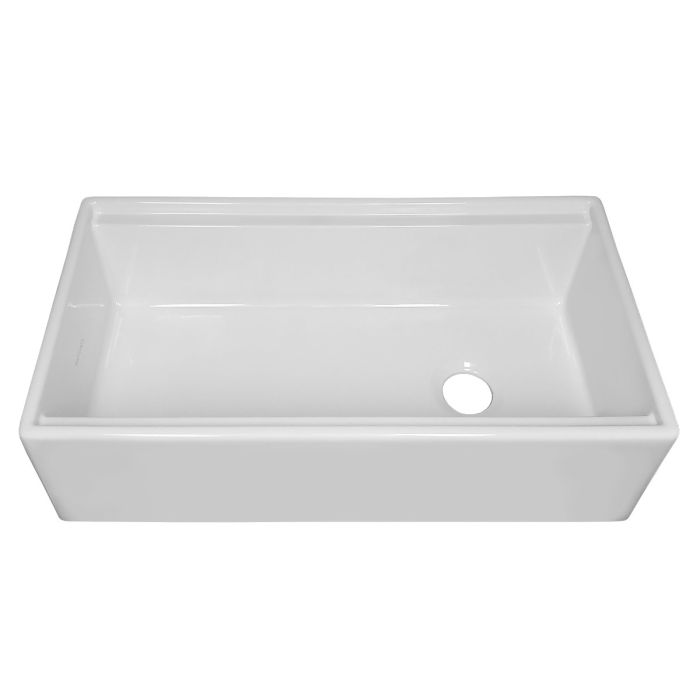 Whitehaus WHLW3619 36" Reversible Single Bowl Front Apron Fireclay Sink Set
