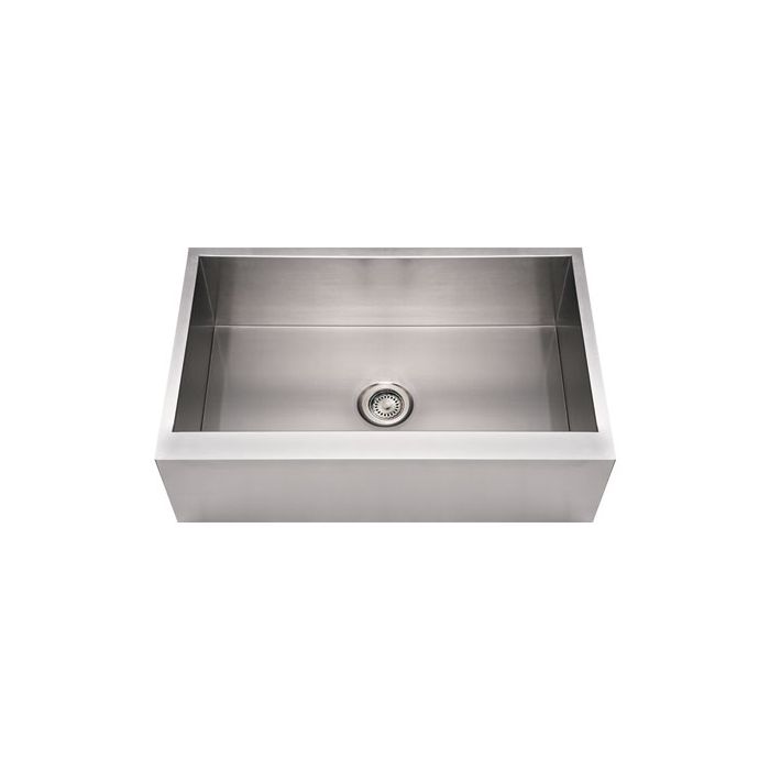 Whitehaus WHNCMAP3321 Steel 33" Single Bowl Apron Front Kitchen Sink
