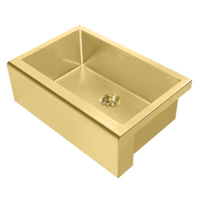 Whitehaus WHNPL3020 Noah Plus 16 Gauge Undermount Sink Set With Front Apron