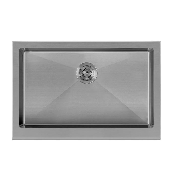 Whitehaus WHNPL3020 Noah Plus 16 Gauge Undermount Sink Set With Front Apron