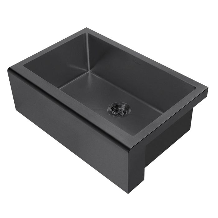 Whitehaus WHNPL3020 Noah Plus 16 Gauge Undermount Sink Set With Front Apron