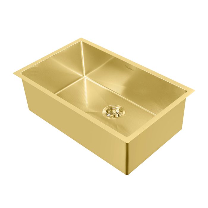 Whitehaus WHNPL3318 Noah Plus 16 gauge Single Bowl Linen Textured Dual-Mount Sink Set
