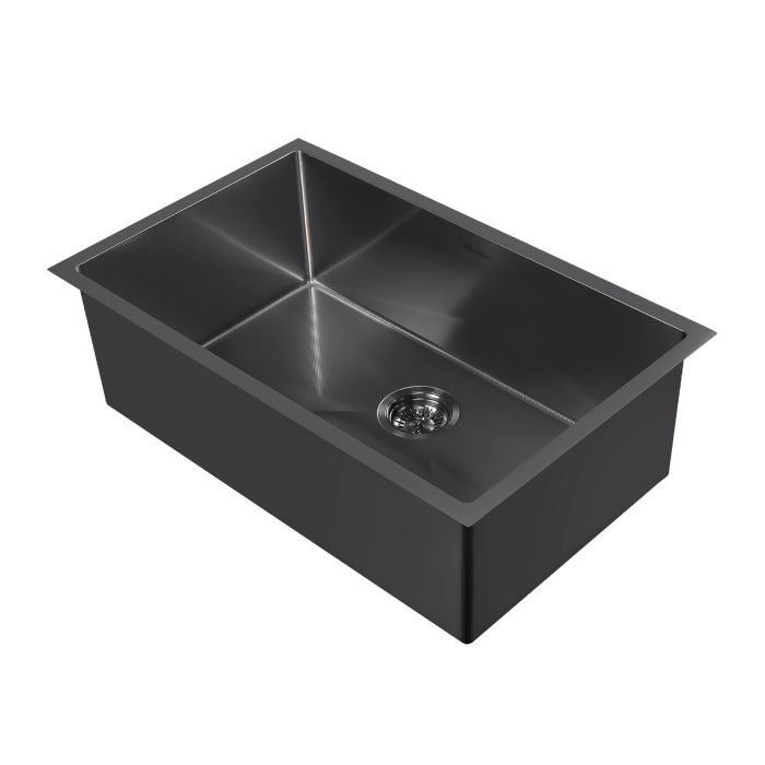 Whitehaus WHNPL3318 Noah Plus 16 gauge Single Bowl Linen Textured Dual-Mount Sink Set