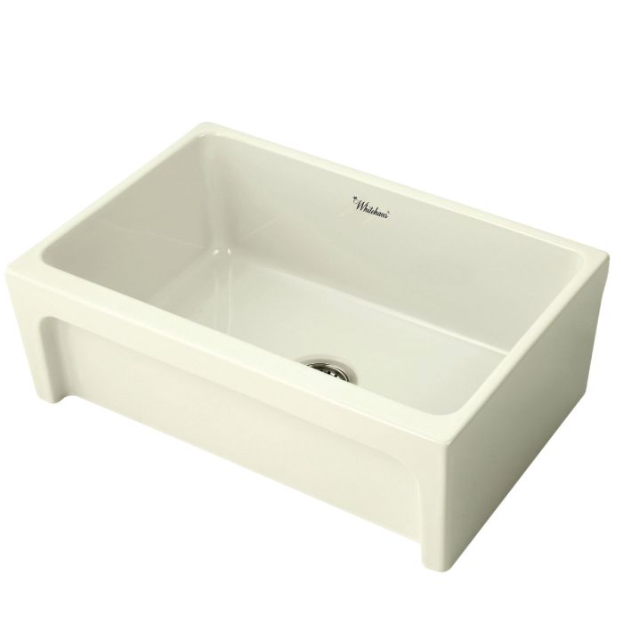 Whitehaus WHQ5530 Fireclay 30" Reversible Sink w Beveled or Lip Front Apron