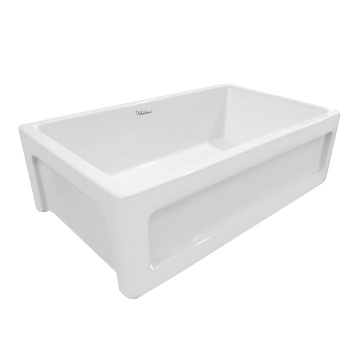 Whitehaus WHQ5550 Shakerhaus 33" Reversible Farmhouse Kitchen Fireclay Sink
