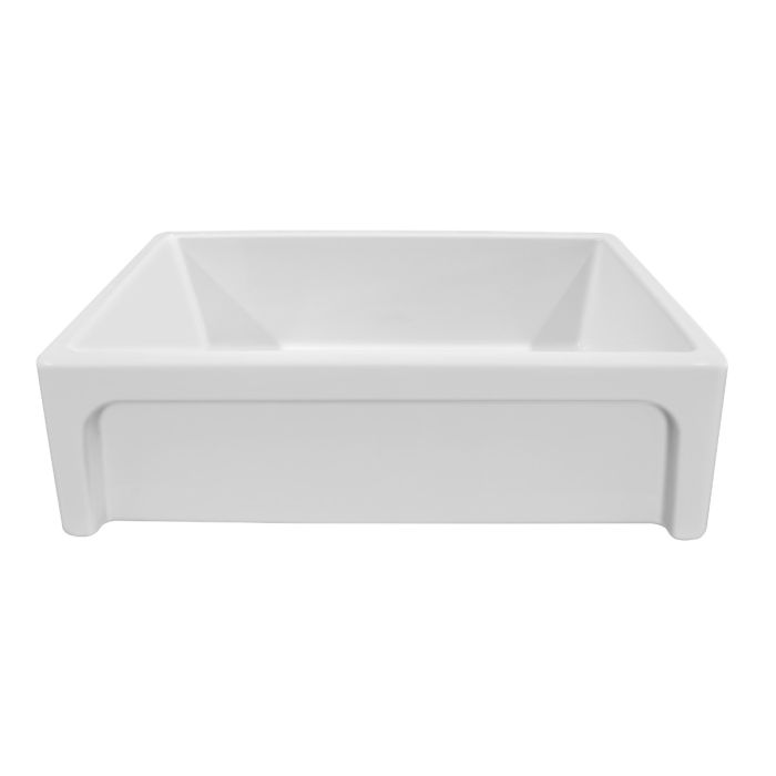 Whitehaus WHSIV3333OR St. Ives Ornamental 33" Reversible Fireclay Sink